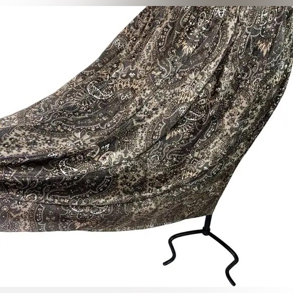 Vintage Linda Allard Ellen Tracy Vintage Womens Midi Skirt Pure Silk Paisley - Picture 3 of 10